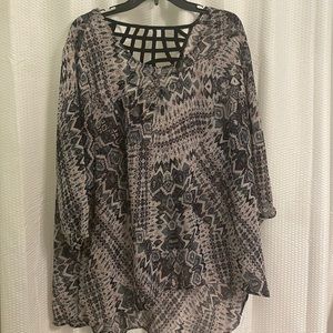 Caged back chiffon blouse